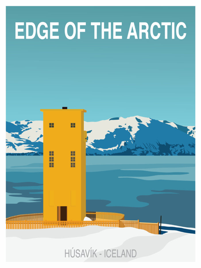 Yellow lighthouse - Vintage Travel Poster